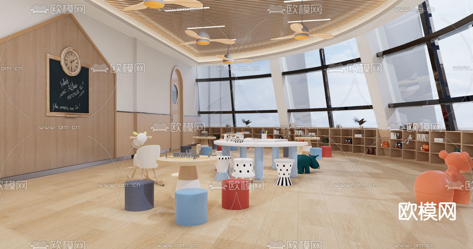 幼儿园科探室su模型下载（渲染图2）
