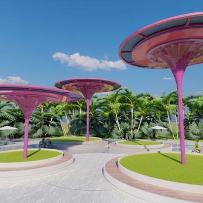 现代建筑小品su模型