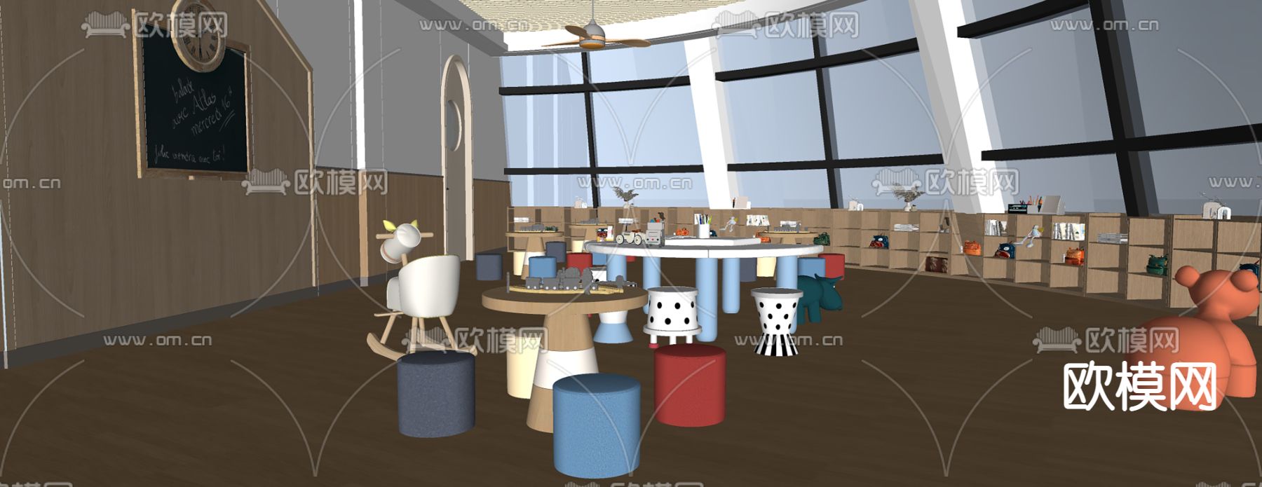 幼儿园科探室su模型下载（渲染图3）