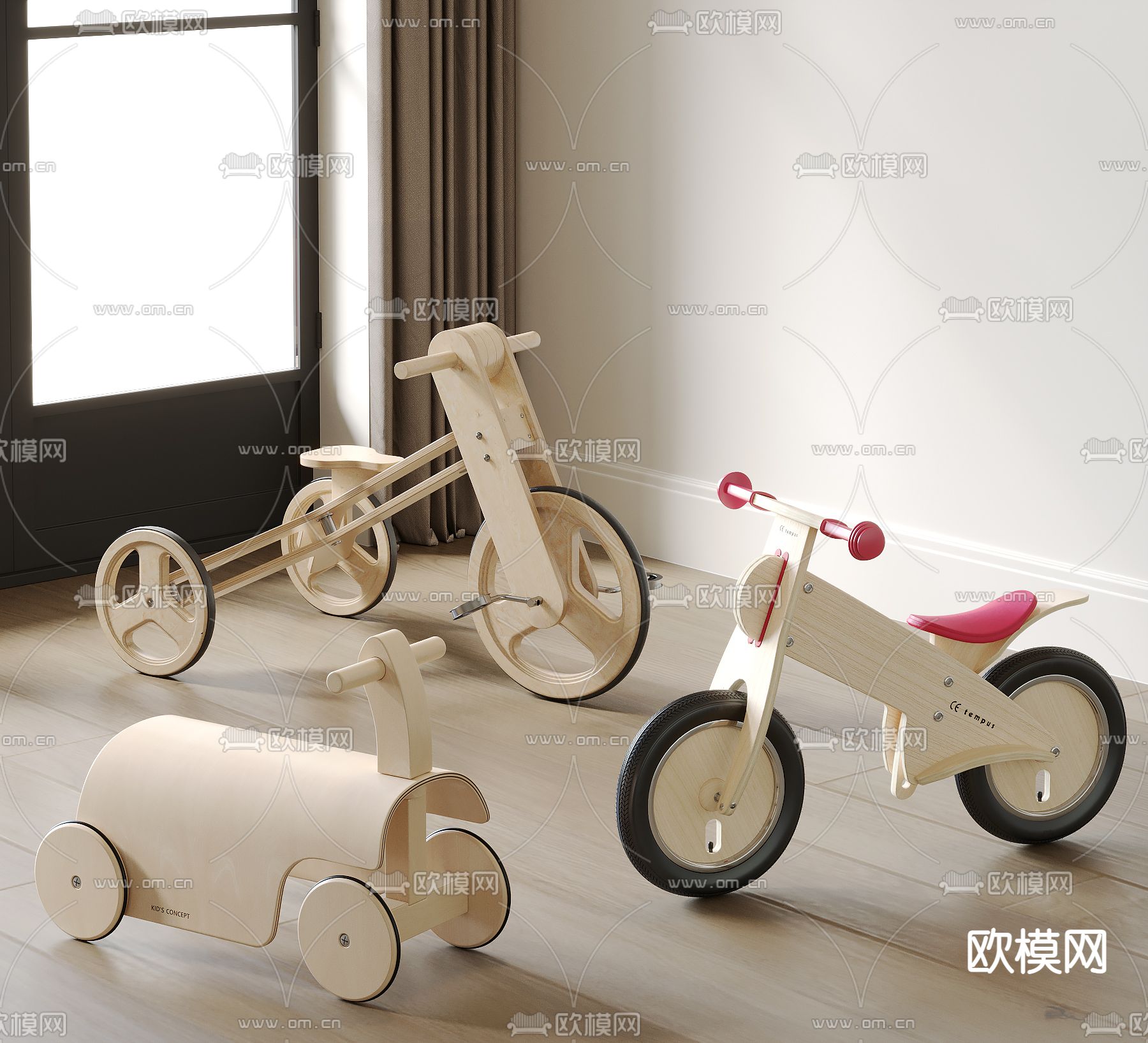 现代儿童玩具车su模型