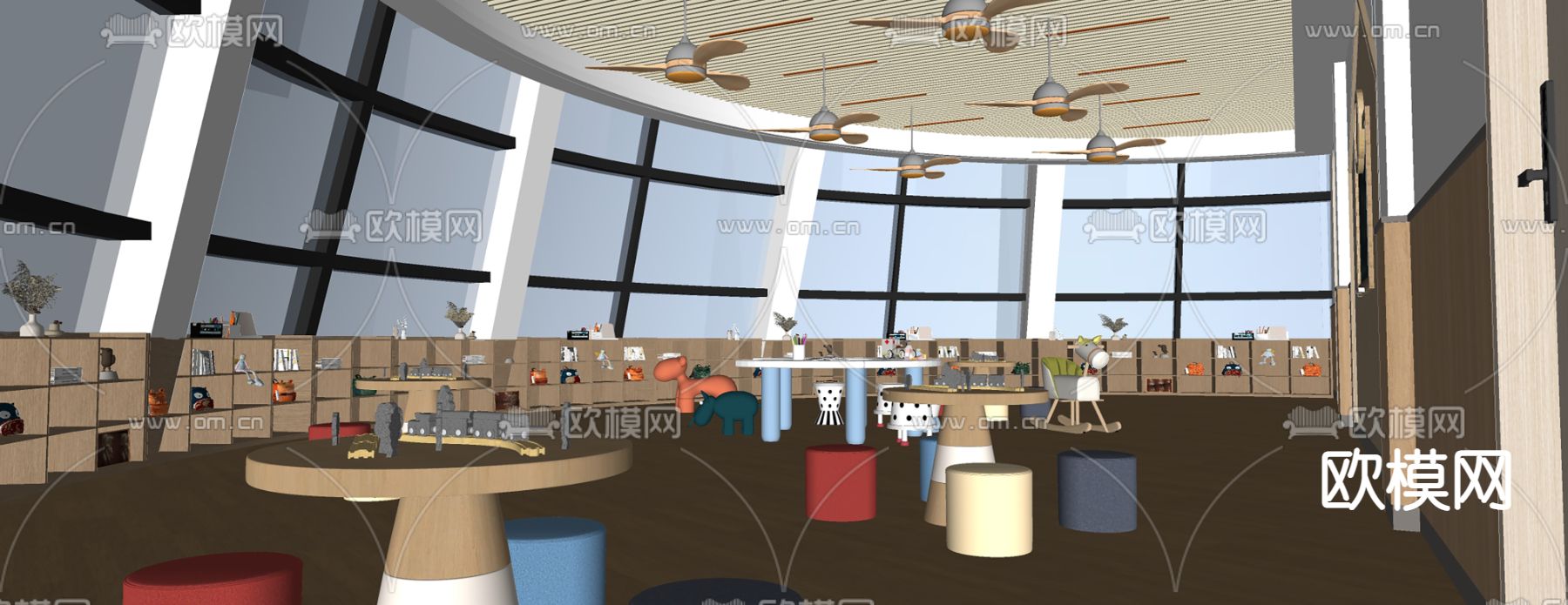 幼儿园科探室su模型下载（渲染图4）