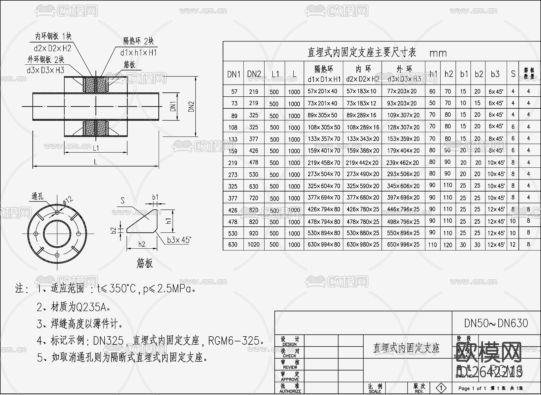 工艺管道支架CAD施工图下载（渲染图1）