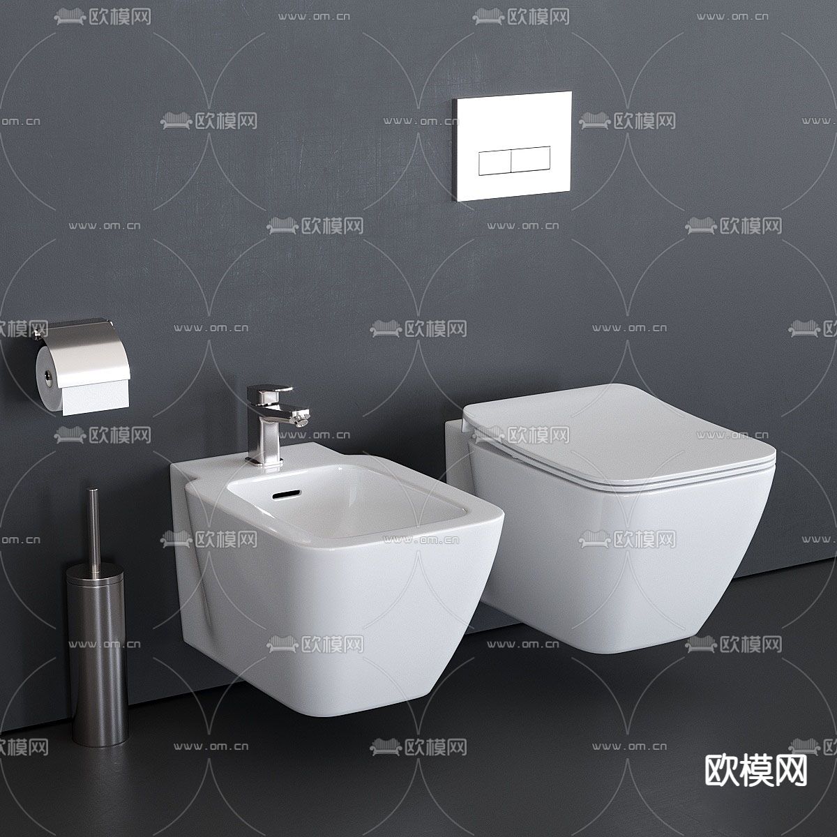 马桶 坐便器 拖把池3d模型下载