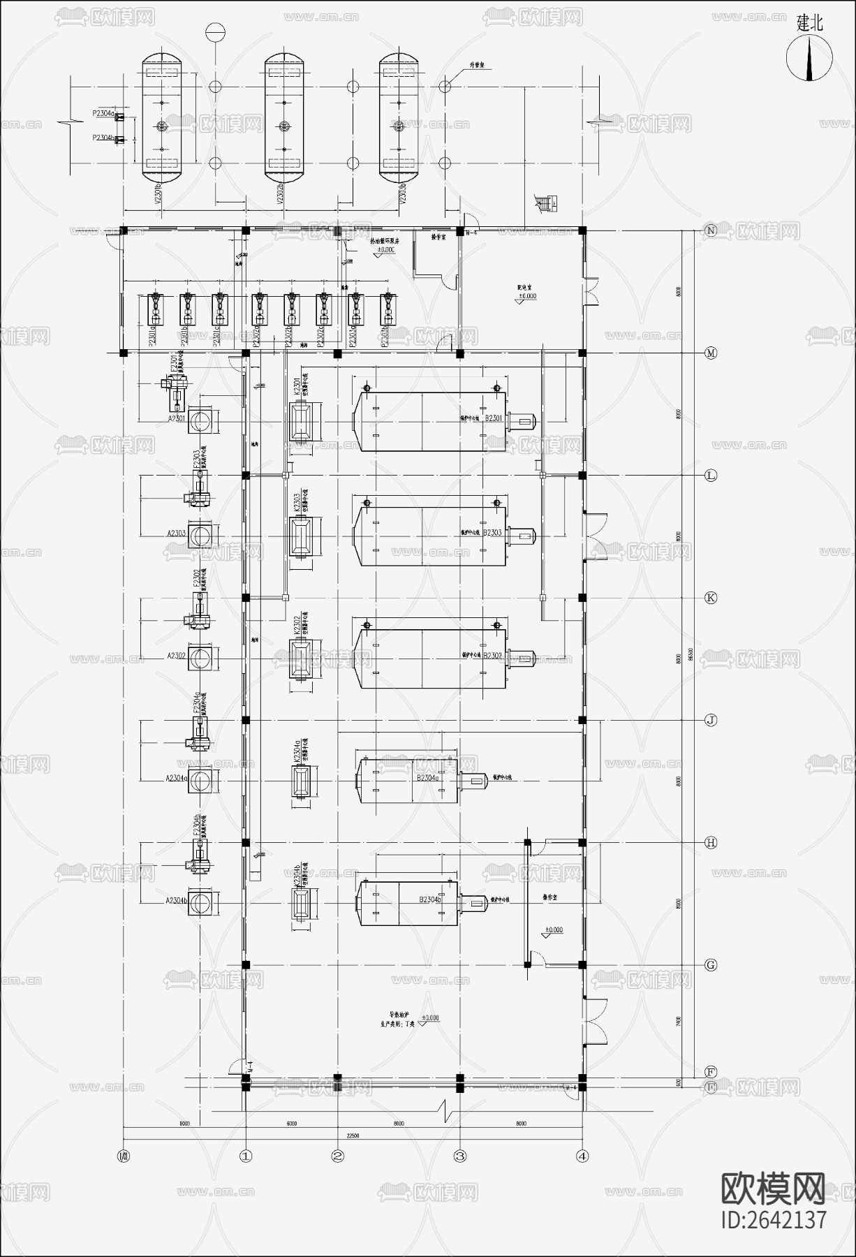大型燃气导热油炉节点大样下载（渲染图9）