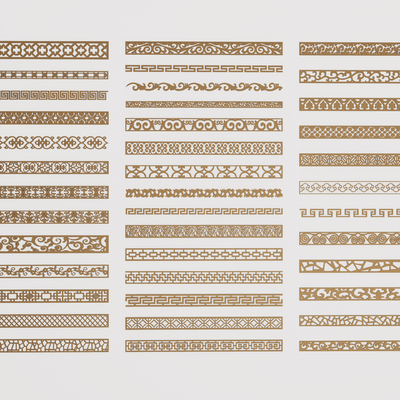  新中式镂空花格su模型 