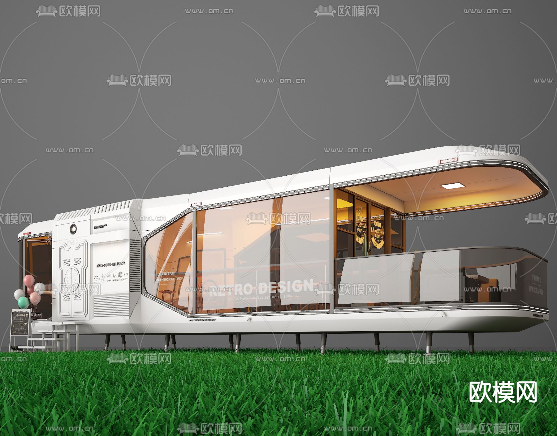 现代民宿酒店su模型下载（渲染图1）