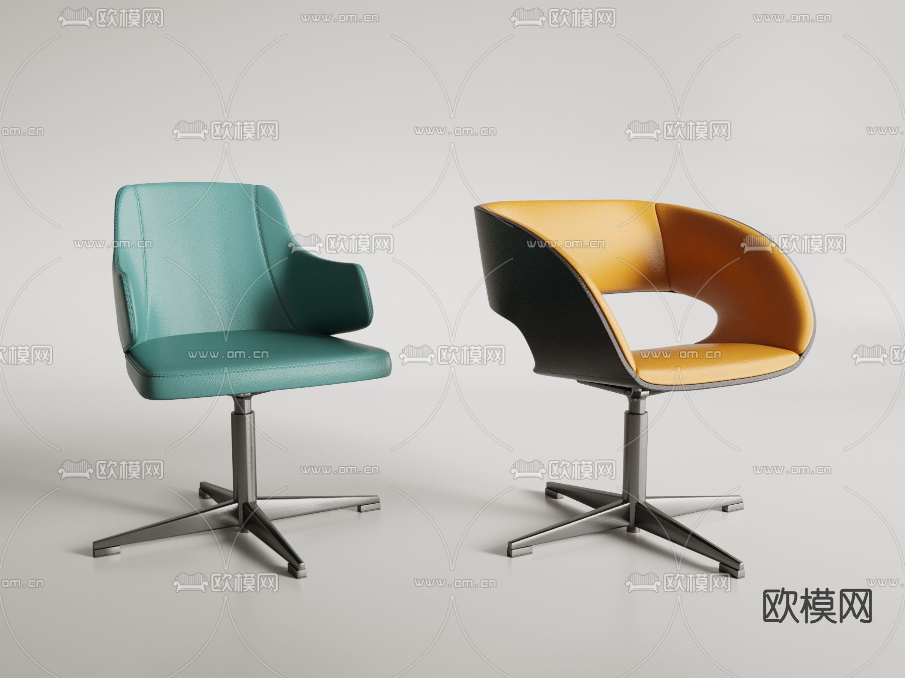 办公椅 洽谈椅su模型下载（渲染图1）