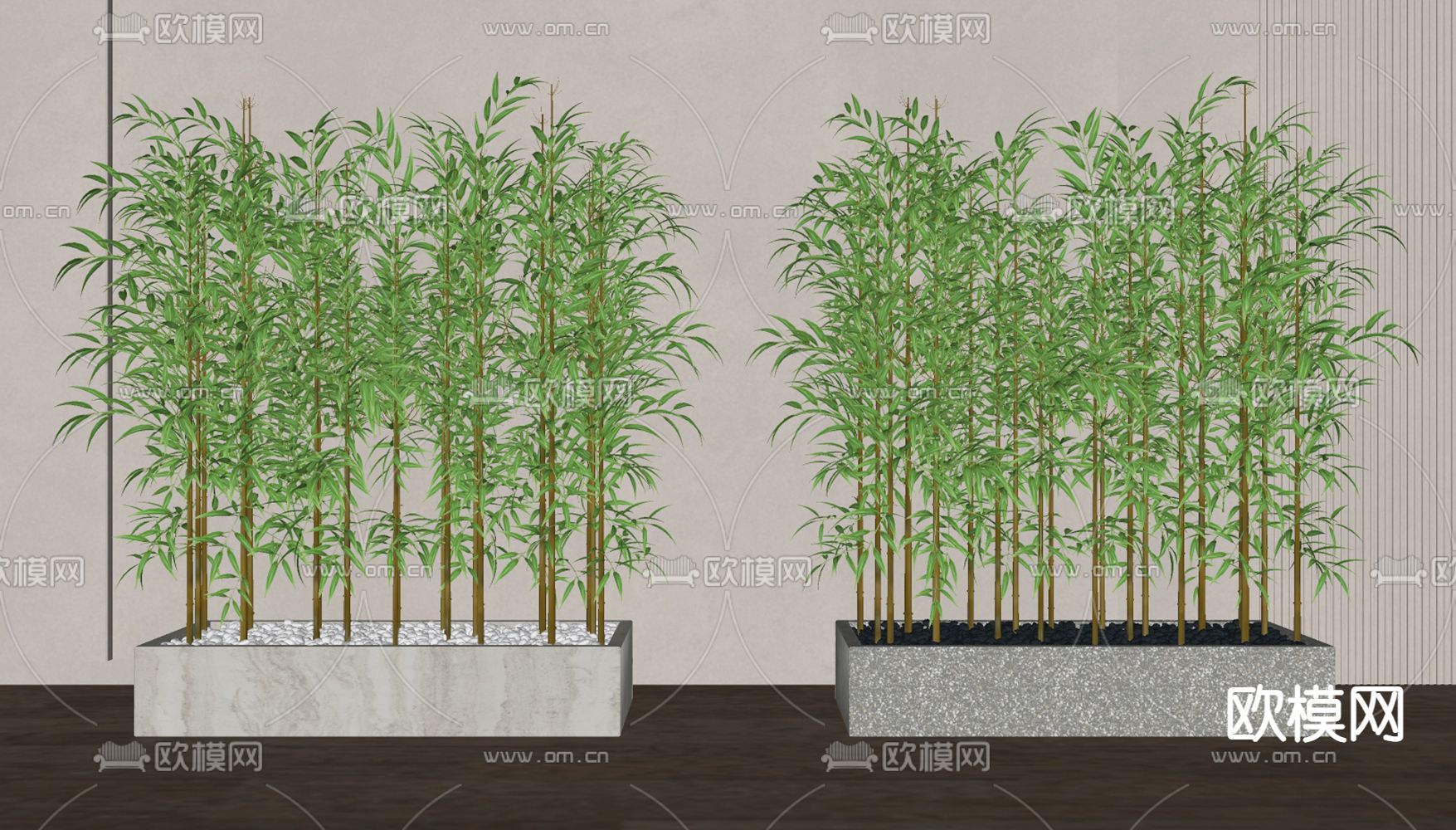 新中式竹子su模型下载（渲染图2）