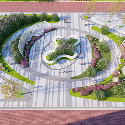 现代公园景观su模型