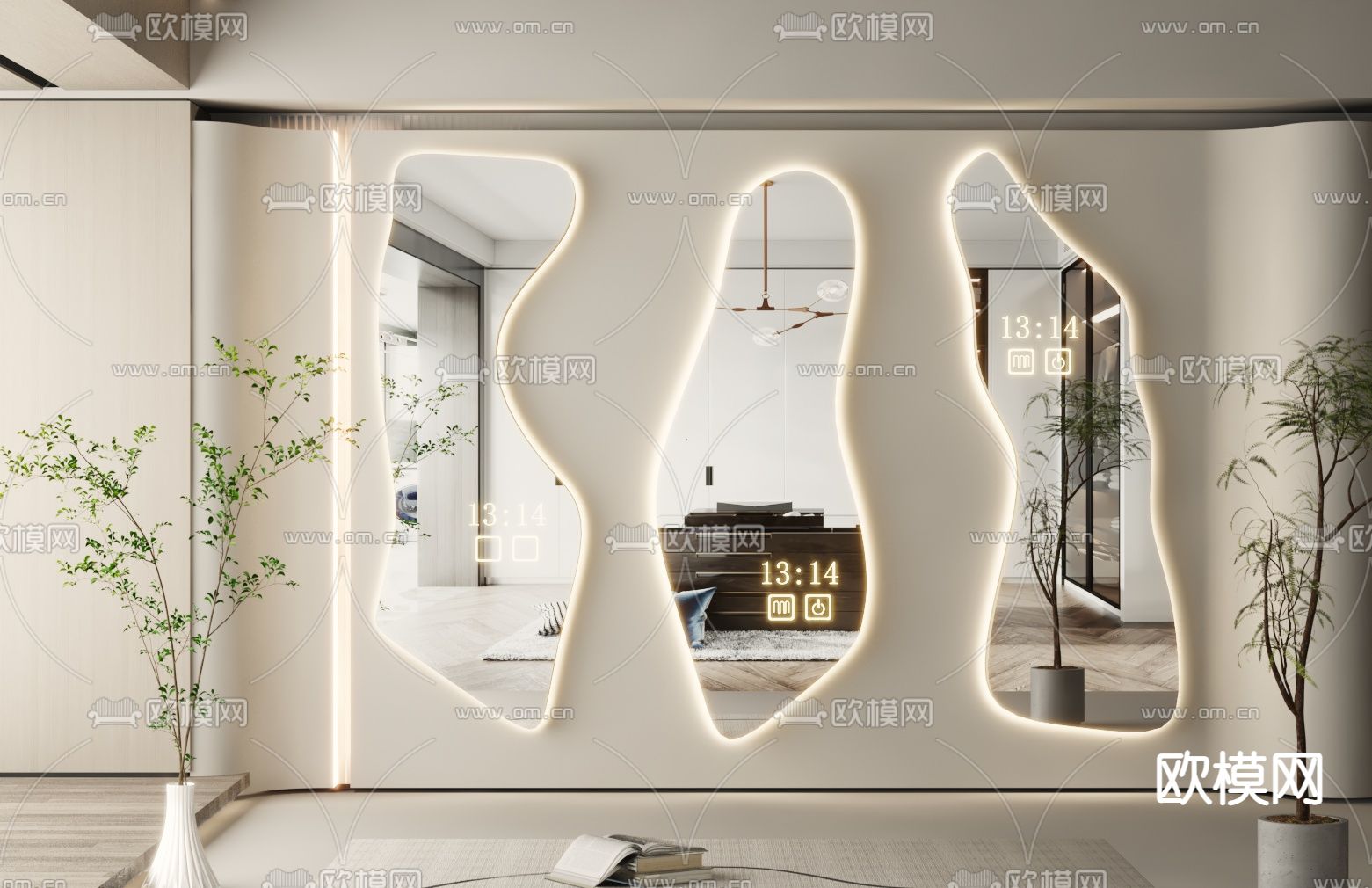 镜子 装饰镜 不规则镜3d模型下载