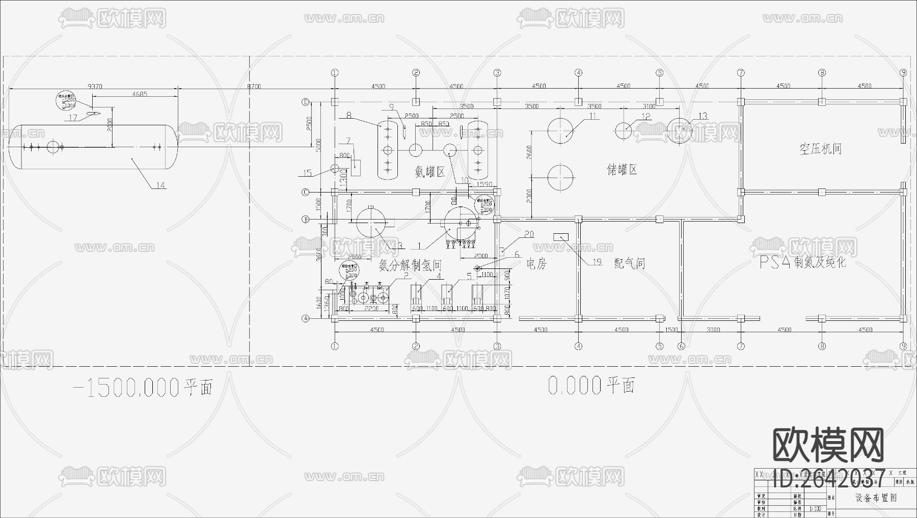 氨分解制氢站热力系统图节点大样下载（渲染图4）