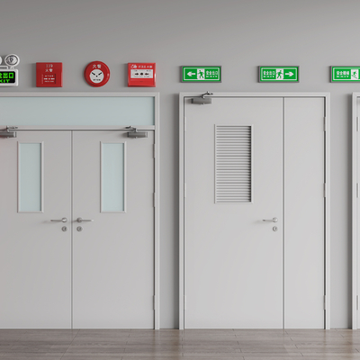  现代消防门su模型 