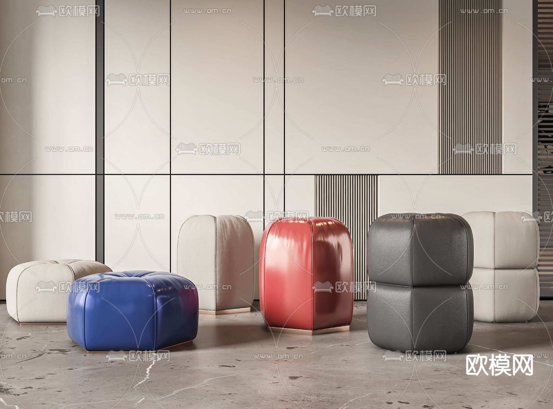 凳子 圆凳 沙发凳3d模型下载