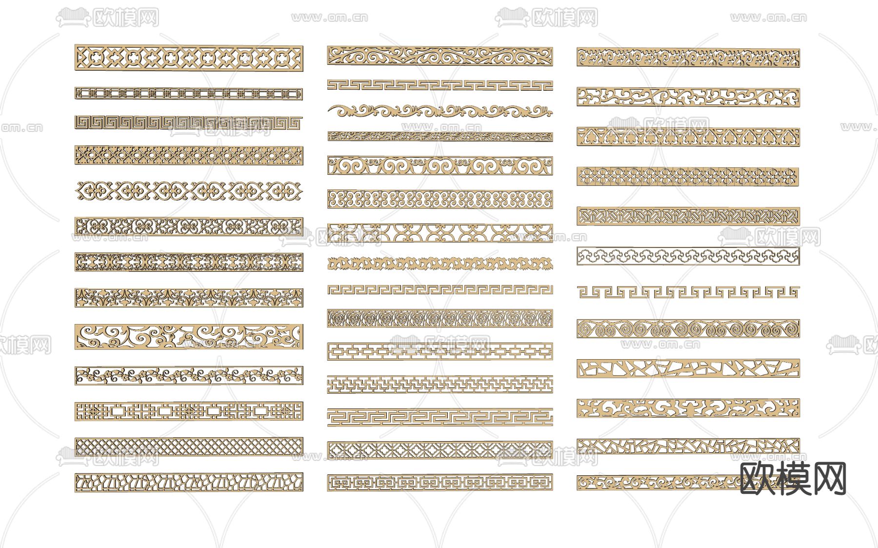 新中式镂空花格su模型下载（渲染图2）