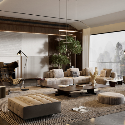  Minotti 客厅su模型 