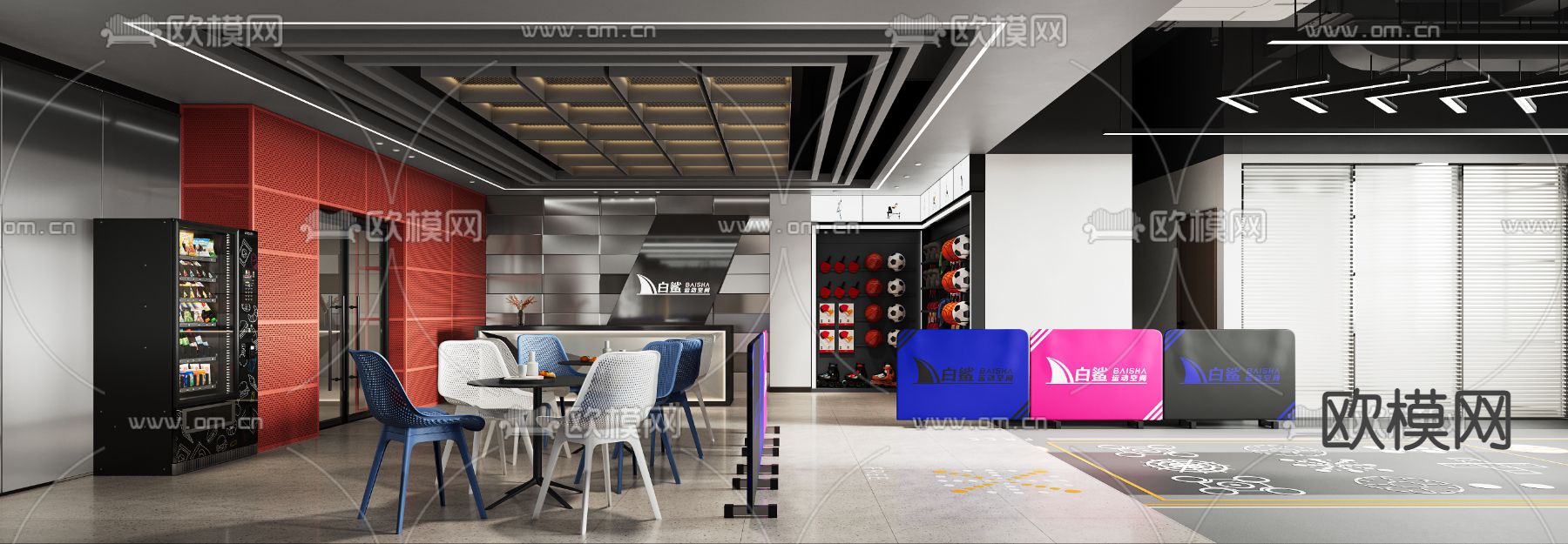 室内篮球馆 乒乓球馆3d模型下载（渲染图2）