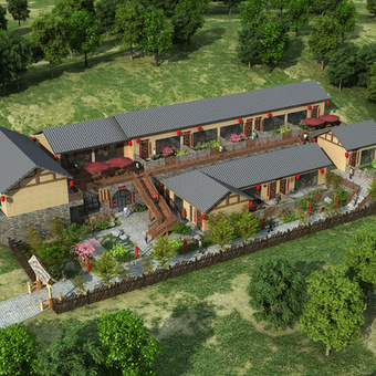 农家乐 农舍小院3d模型