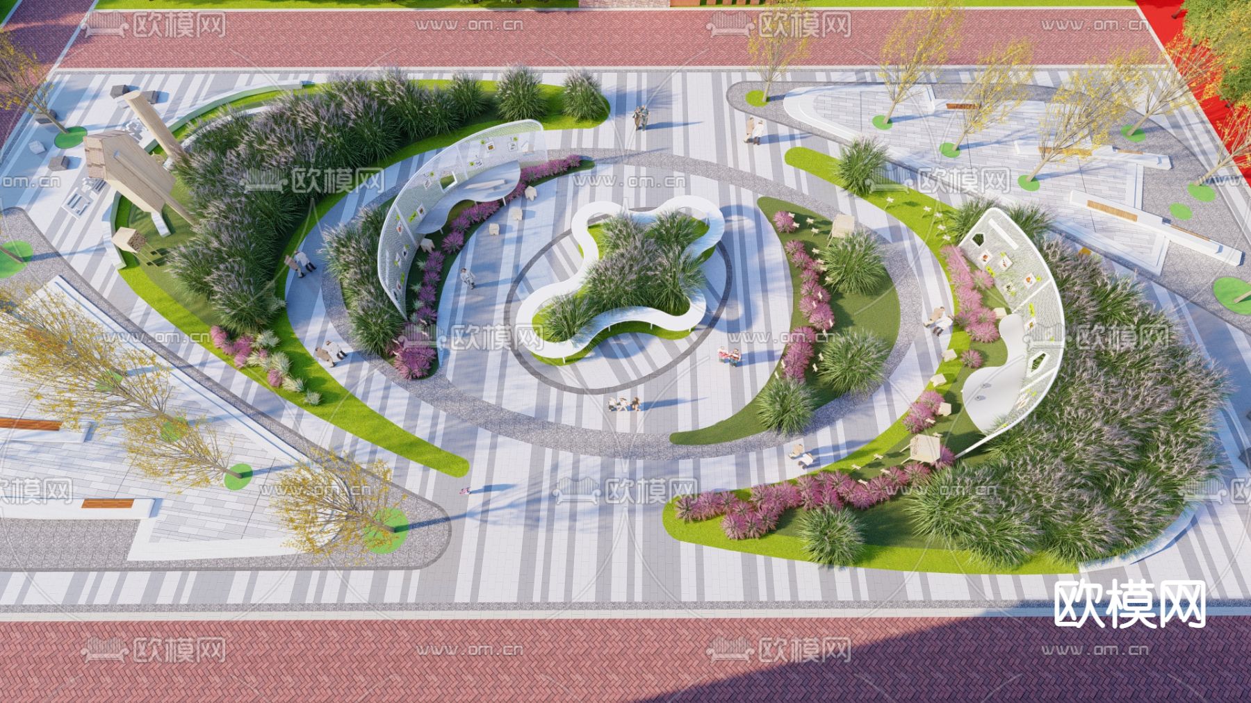 现代公园景观su模型