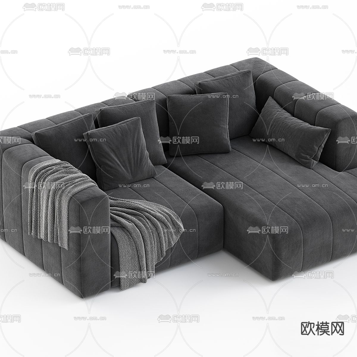 转角沙发3d模型下载（渲染图4）