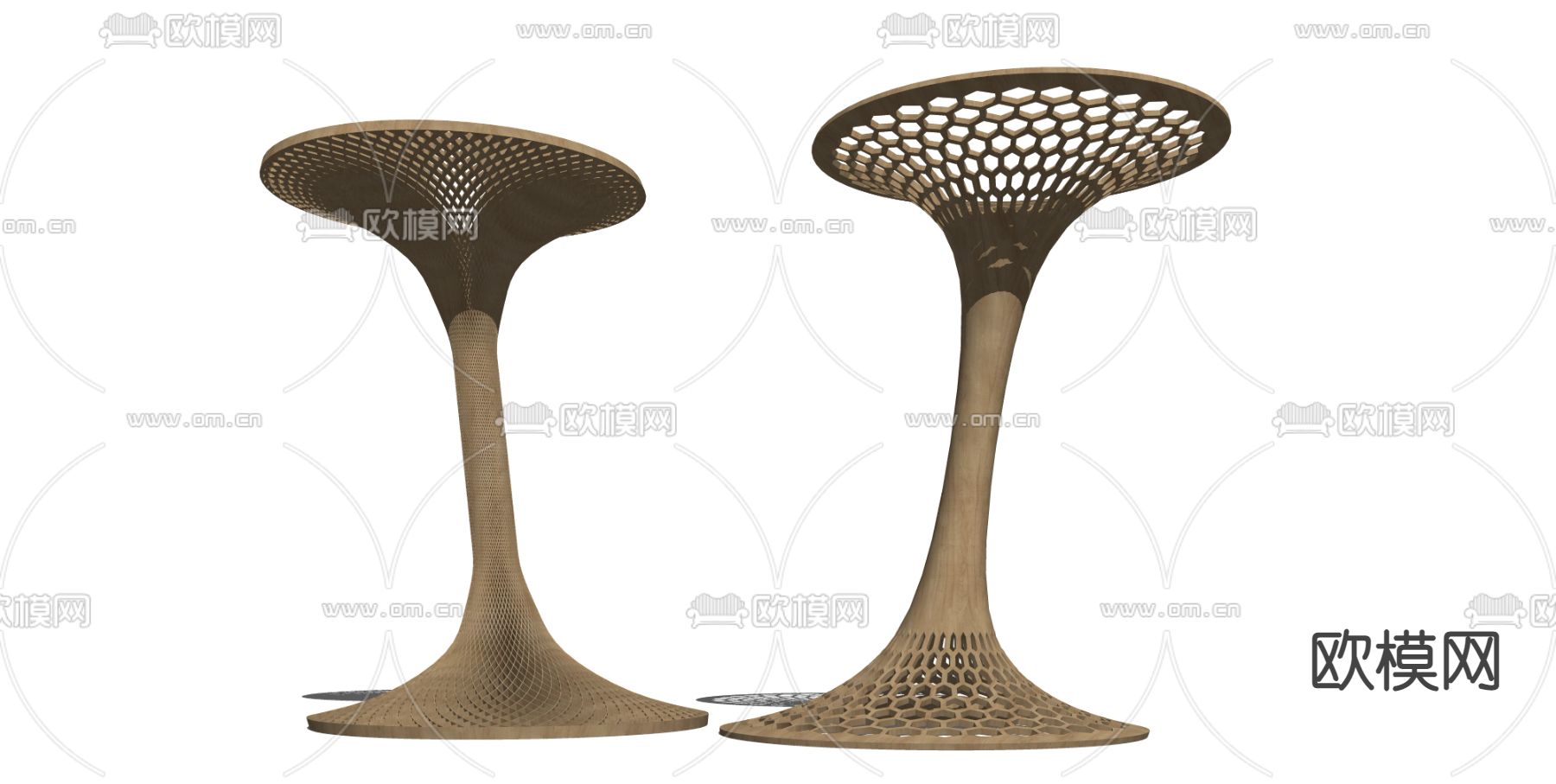 现代异型柱子su模型下载（渲染图2）