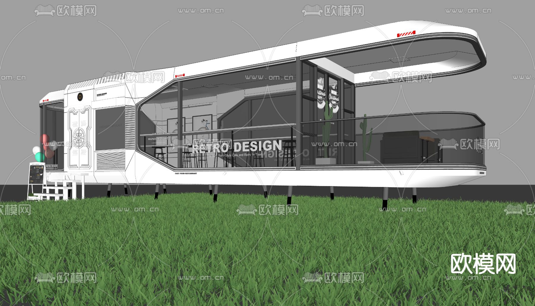 现代民宿酒店su模型下载（渲染图2）