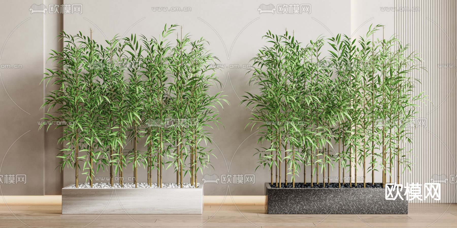 新中式竹子su模型下载（渲染图1）