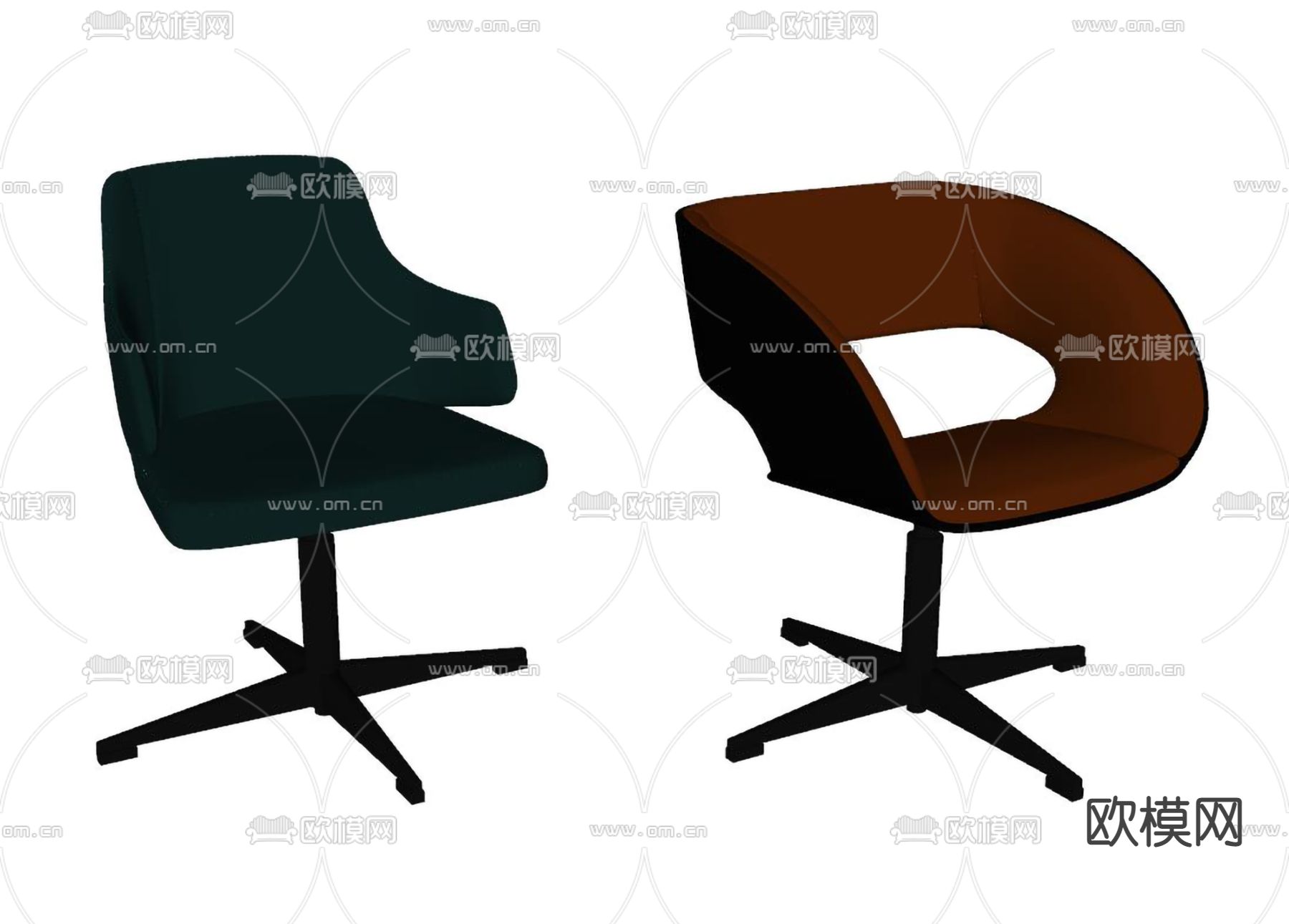 办公椅 洽谈椅su模型下载（渲染图2）
