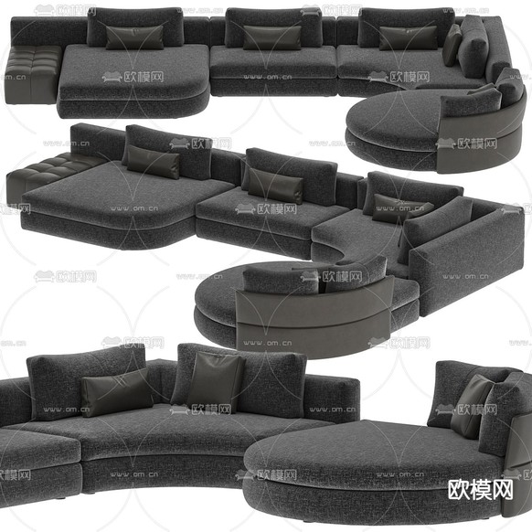 Cantori 布艺多人沙发3d模型下载(渲染图1)