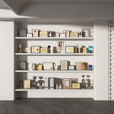  奖牌 奖杯 奖章 荣誉证书su模型 