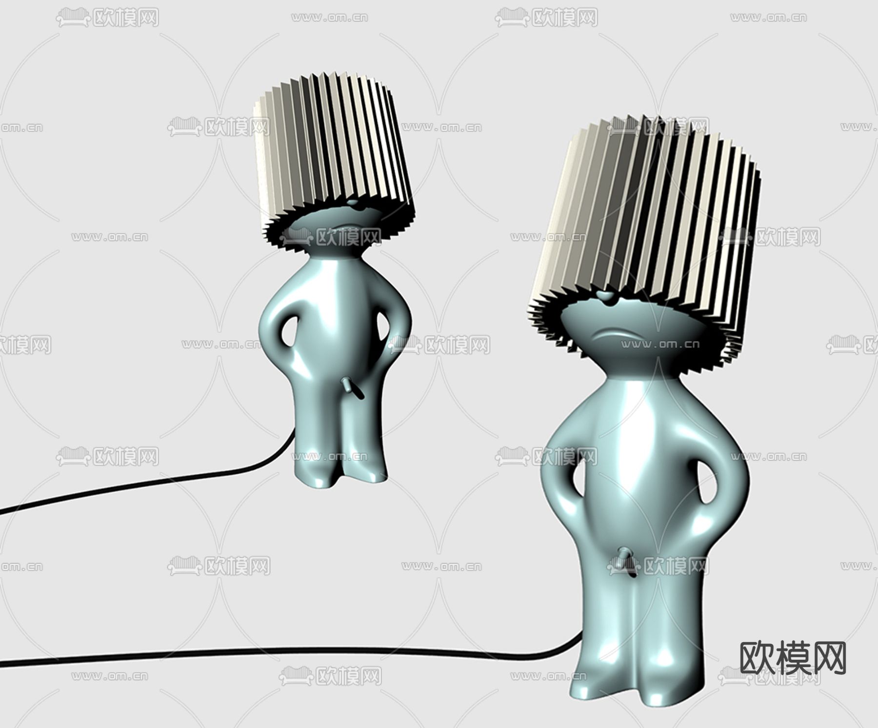 抽象小人台灯su模型下载（渲染图2）