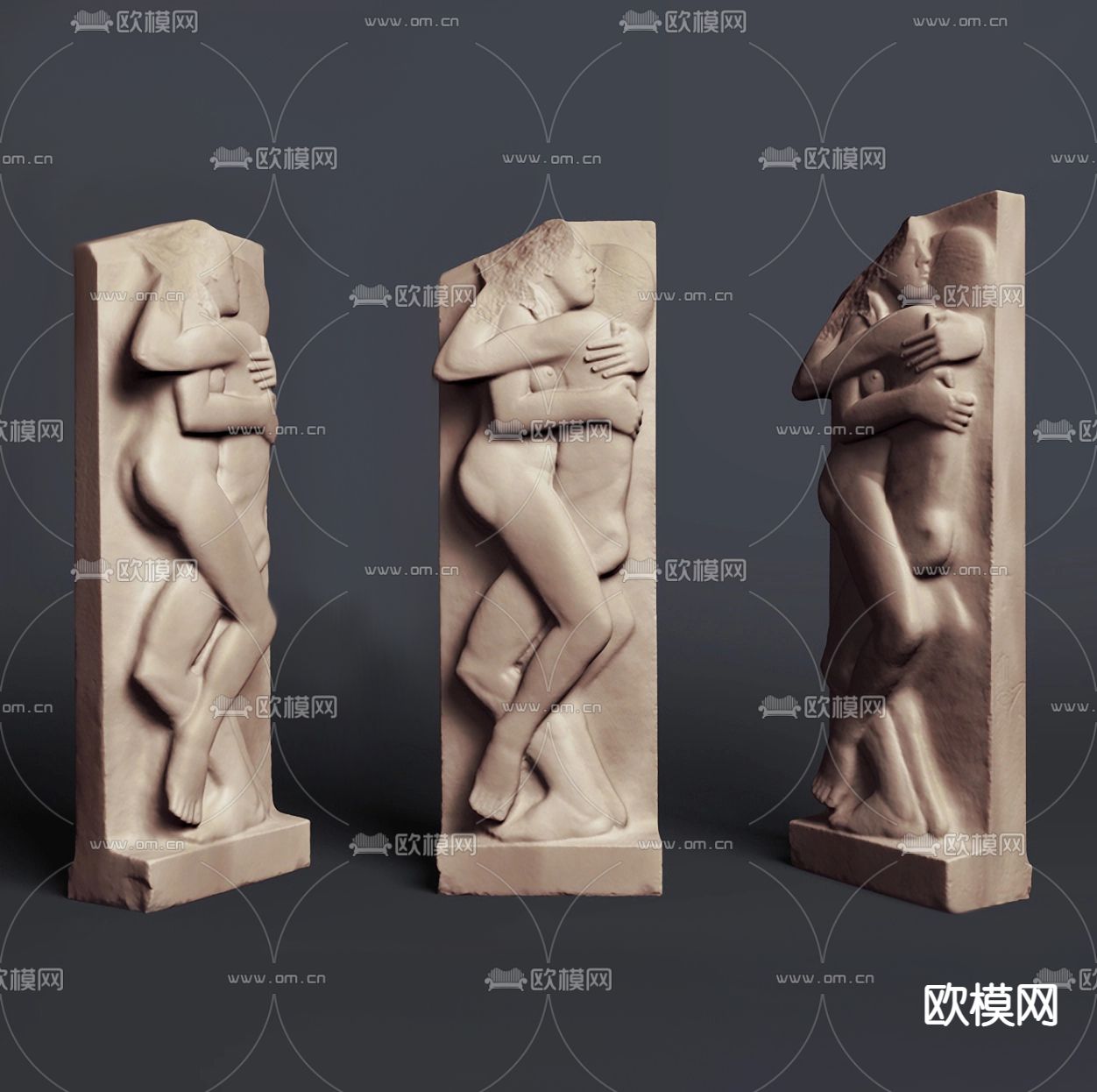 欧式浮雕摆件su模型下载（渲染图1）