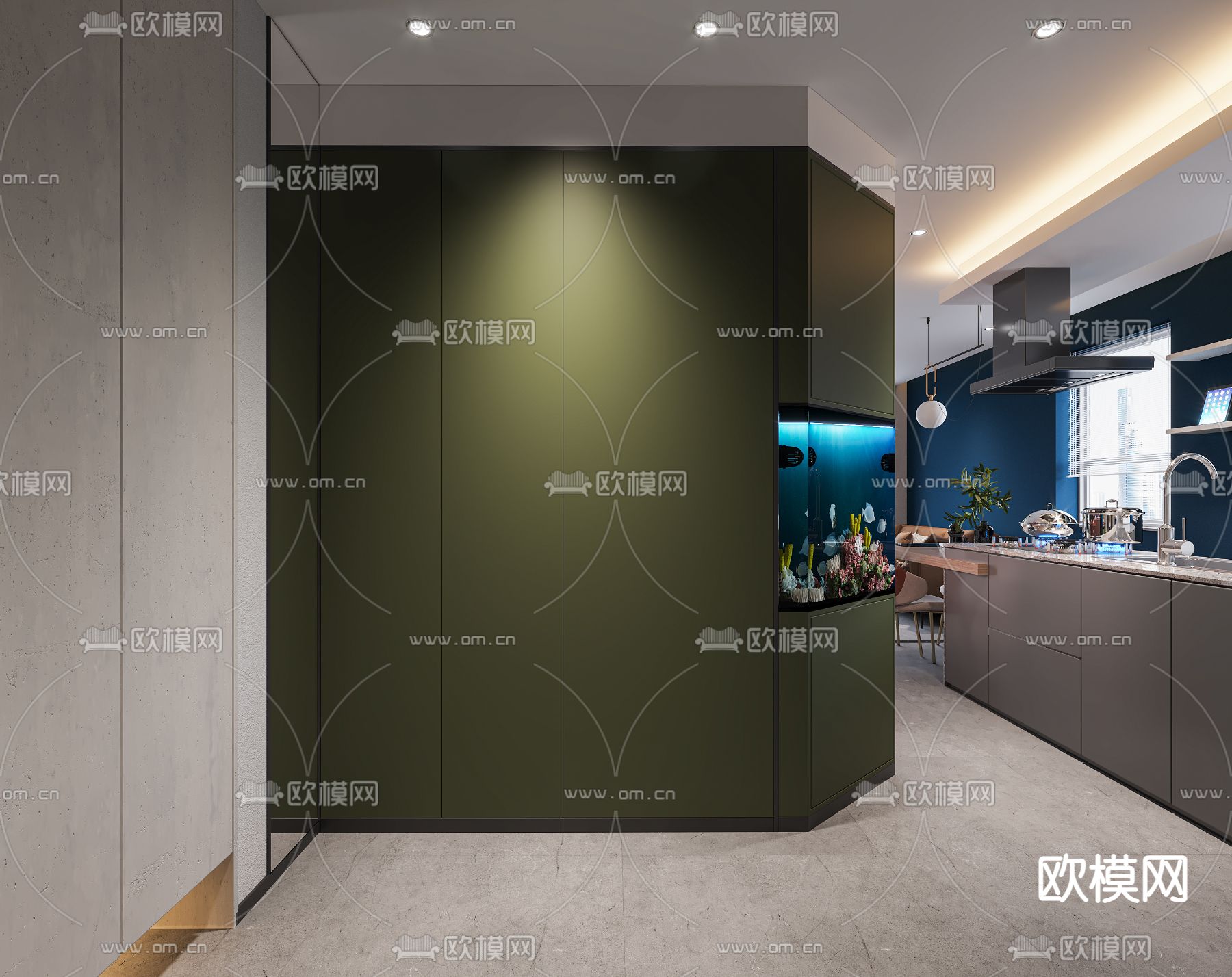 北欧客餐厅3d模型下载（渲染图3）