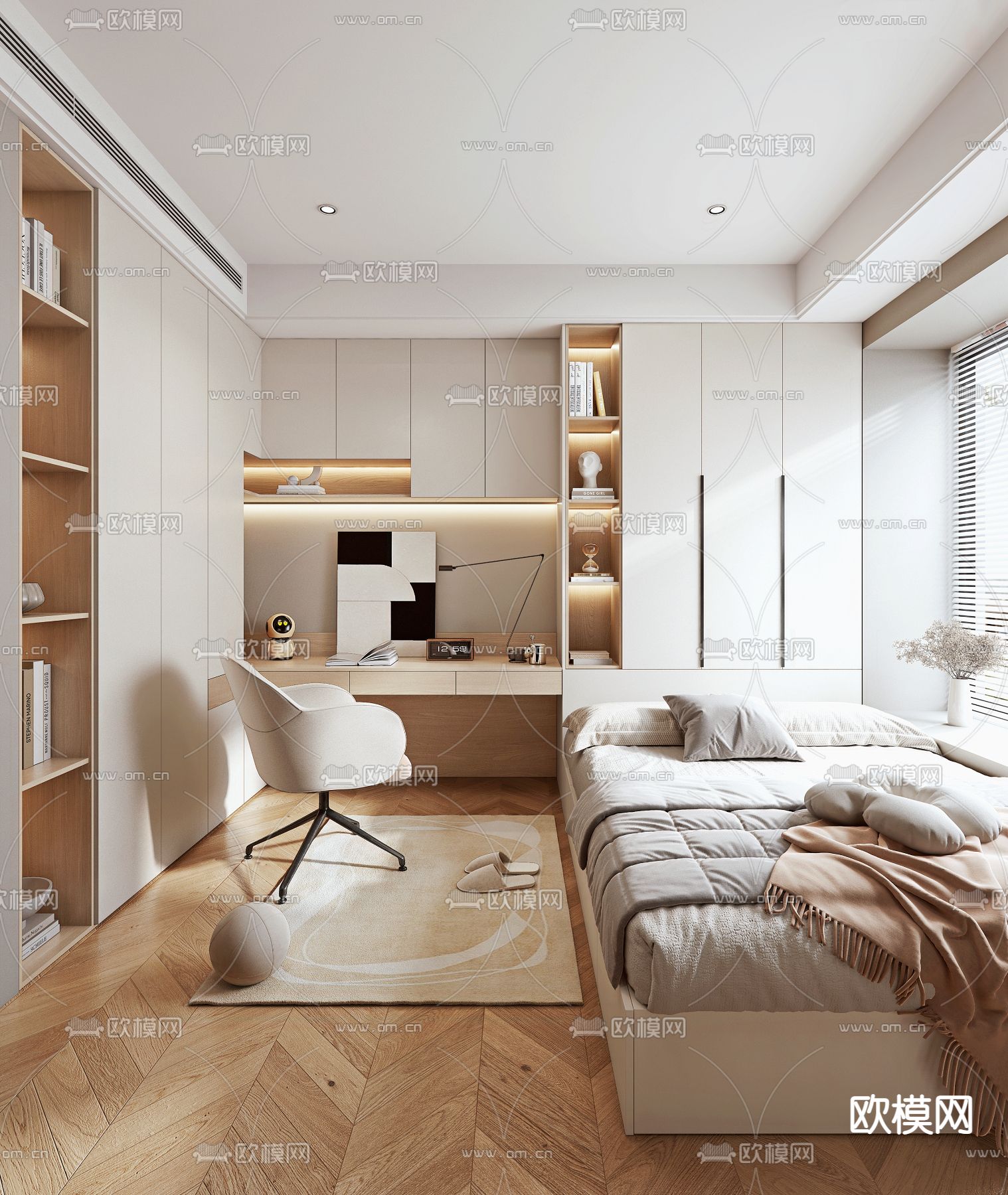 榻榻米卧室 次卧3d模型下载