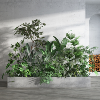  花坛 植物堆su模型 