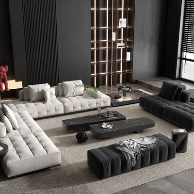 Minotti 转角沙发 组合沙发su模型 
