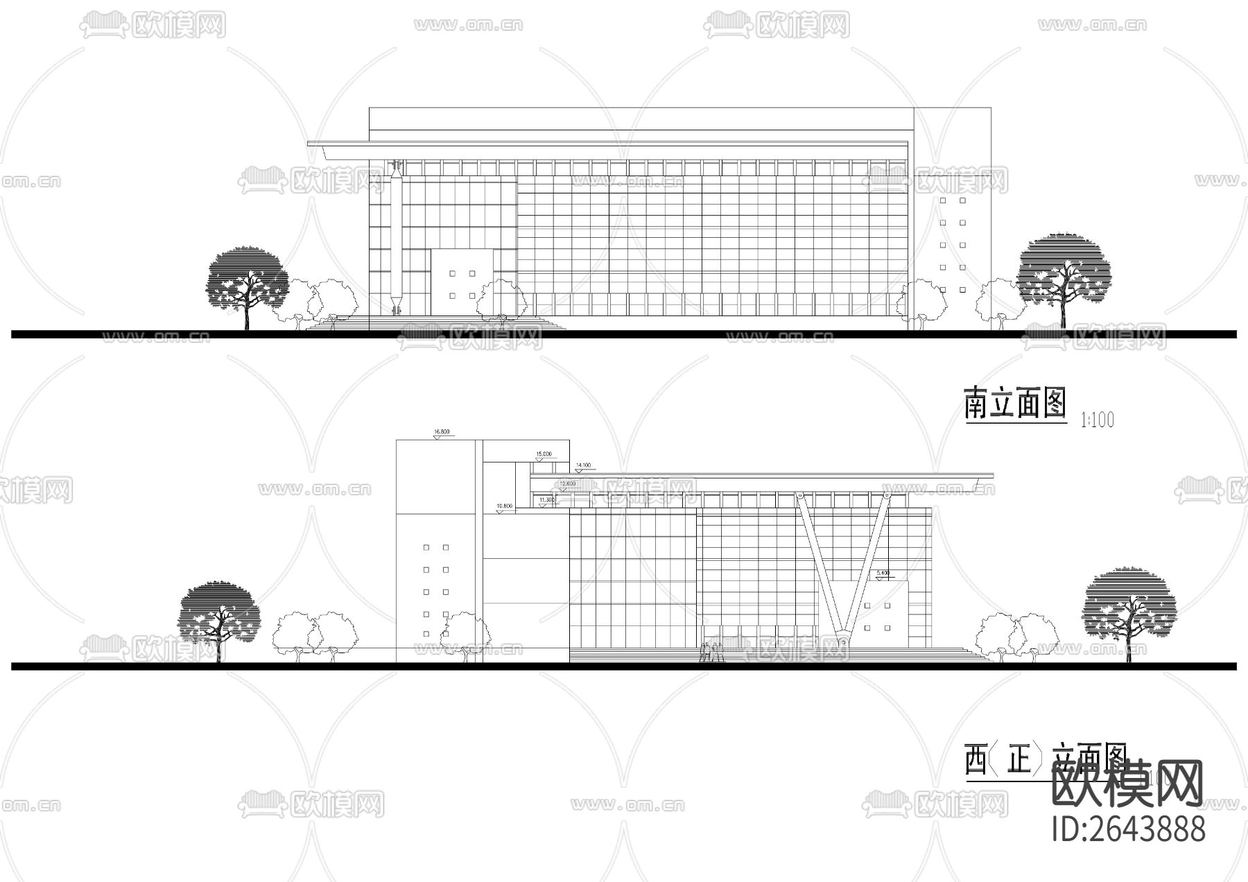 会议中心大楼CAD施工图下载（渲染图7）