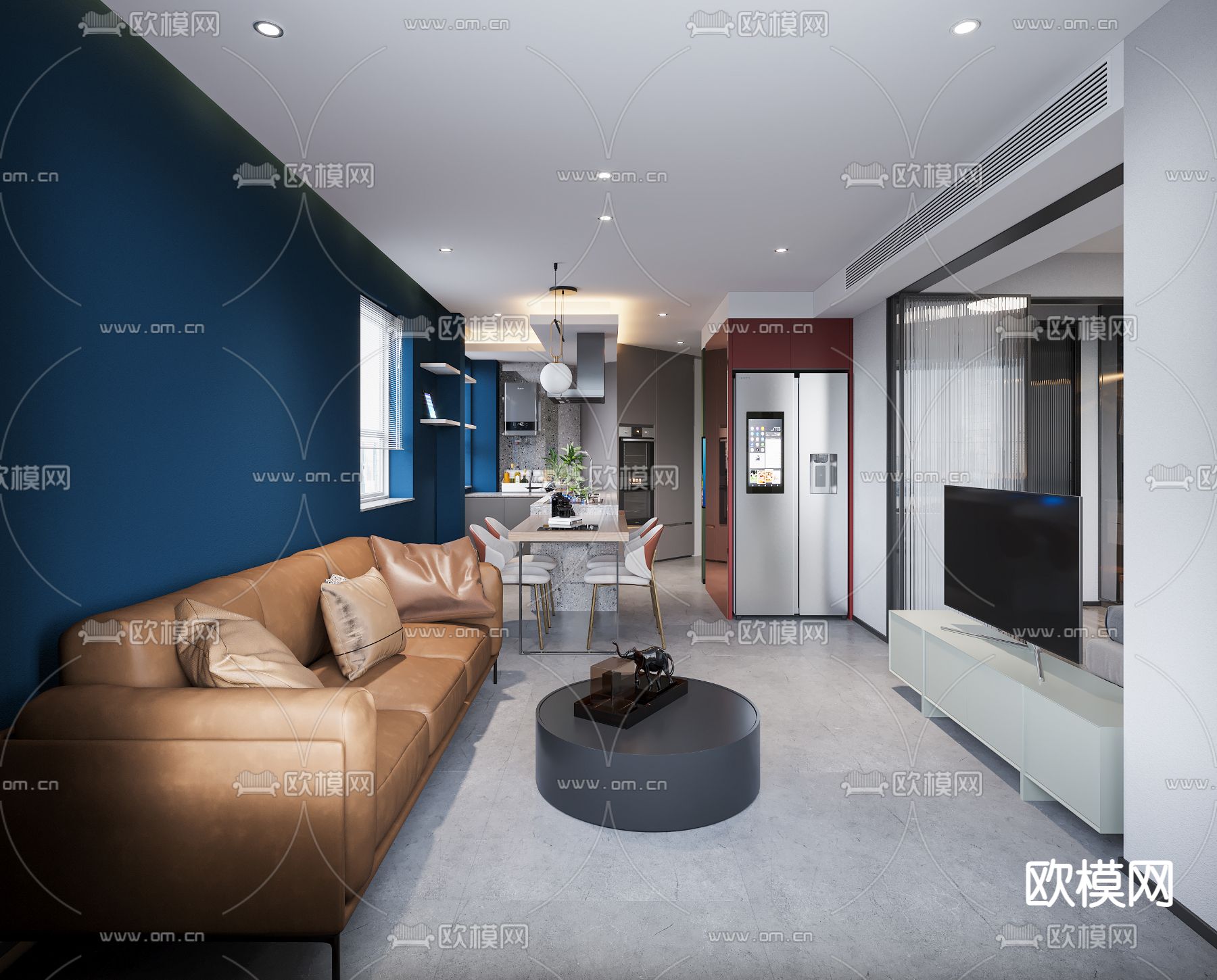 北欧客餐厅3d模型下载（渲染图1）