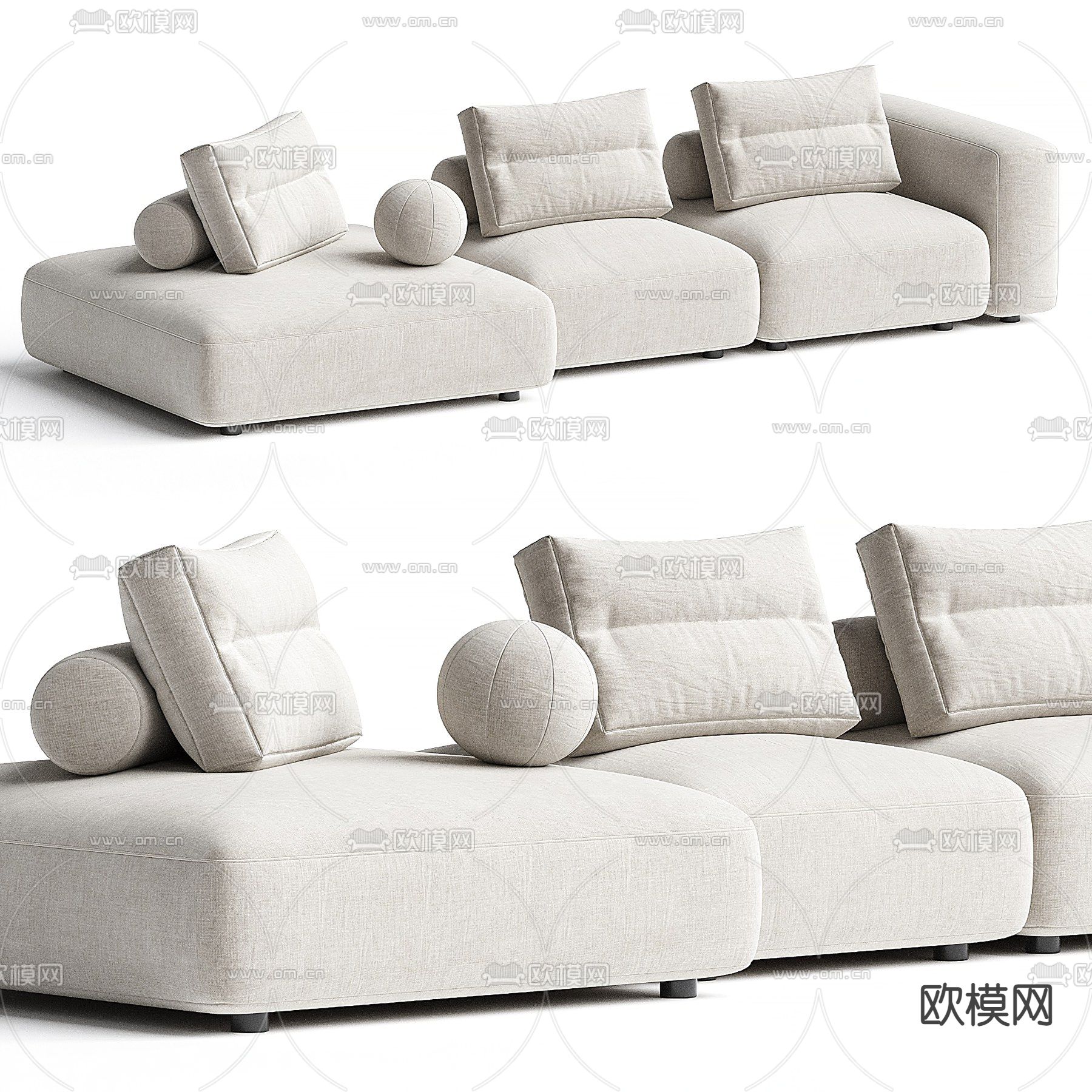 MISSANA 多人沙发3d模型下载（渲染图1）