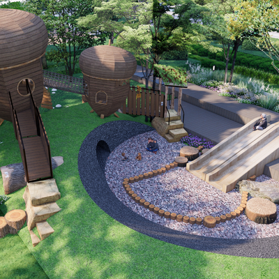  滑梯乐园 游乐场su模型 