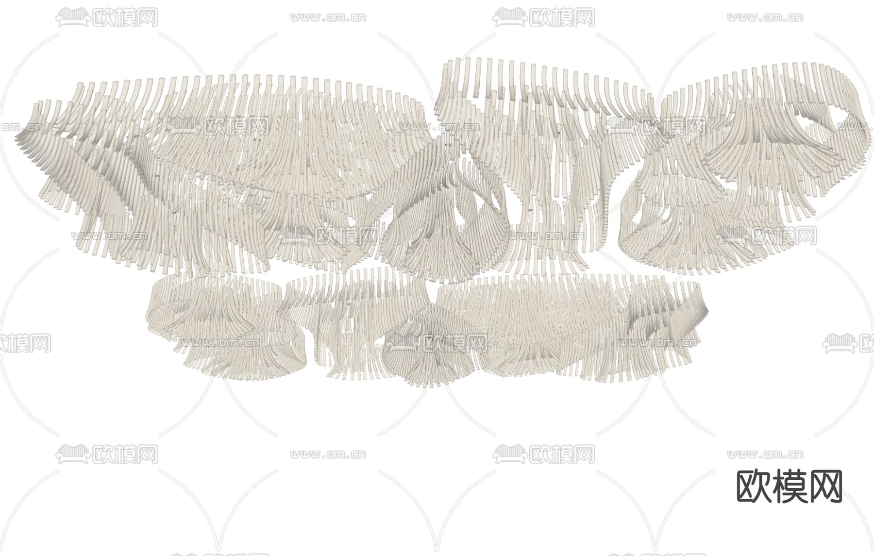 水晶吊灯 大堂灯 装饰灯su模型下载（渲染图2）