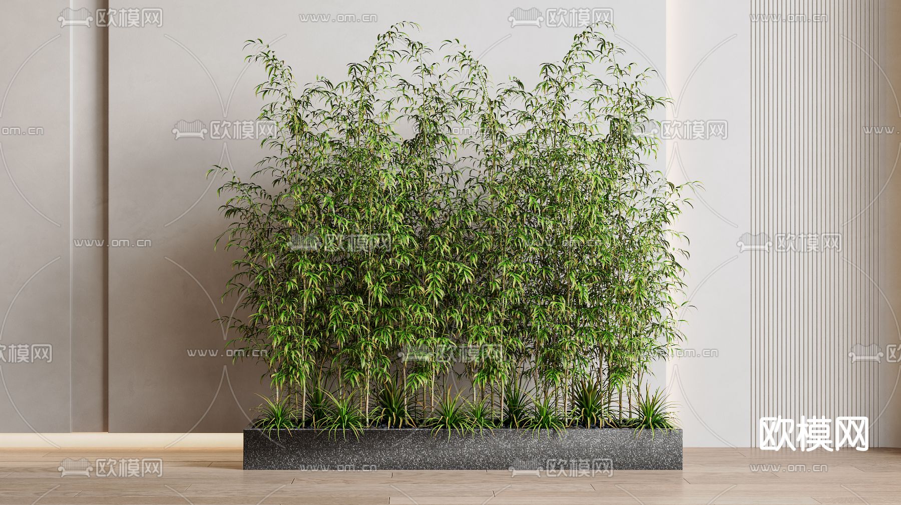 竹子盆栽3d模型下载