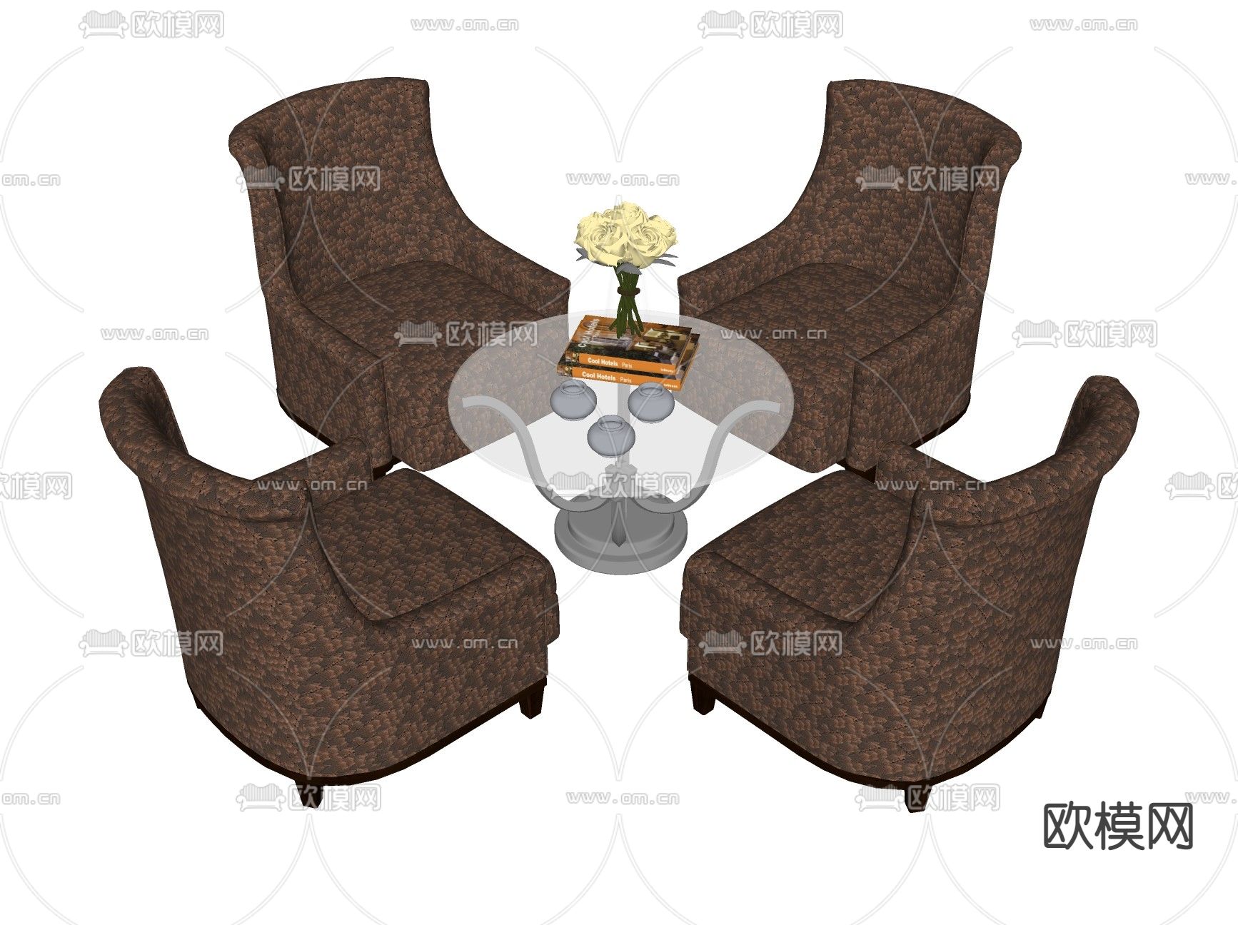 休闲沙发su模型下载（渲染图2）