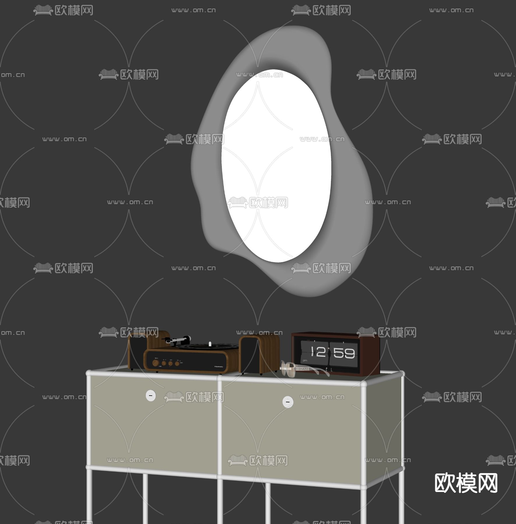 镜子 异形镜 装饰镜su模型下载（渲染图2）