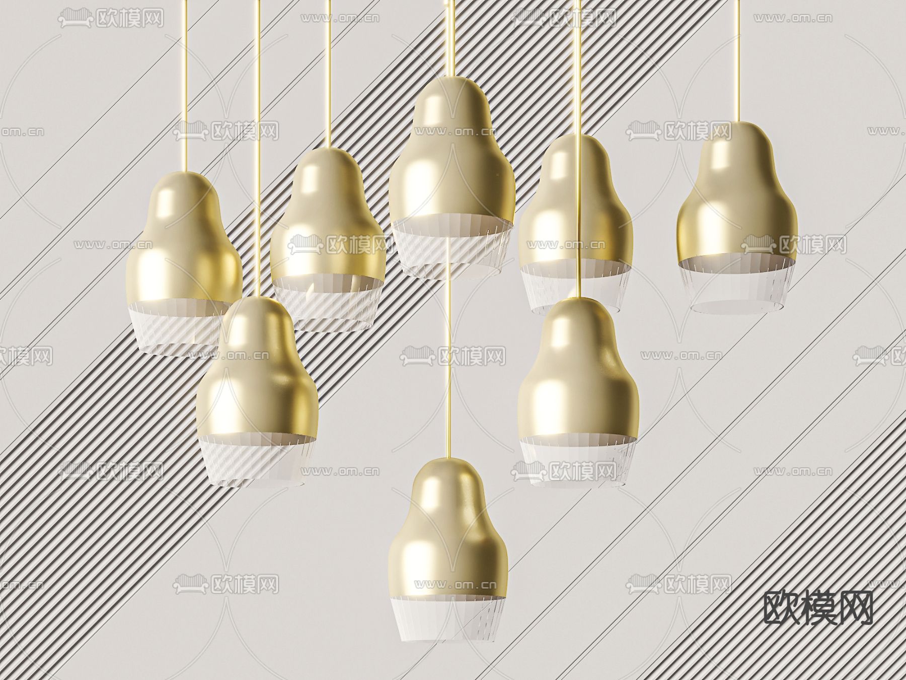 时尚小吊灯3d模型下载