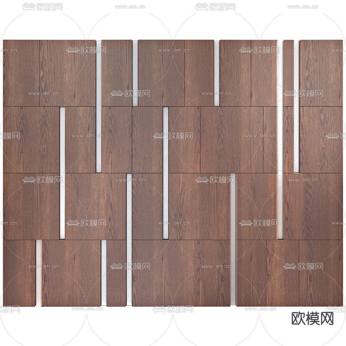 实木背景墙 护墙板su模型下载（渲染图1）