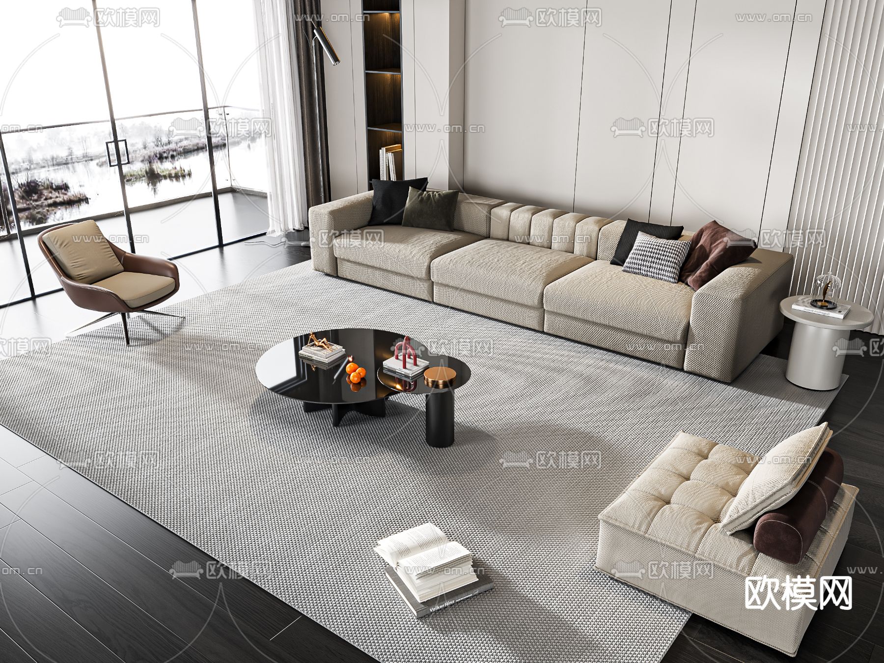 组合沙发3d模型下载（渲染图1）