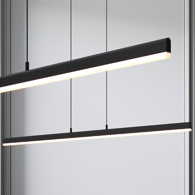  长条吊灯 办公灯su模型 