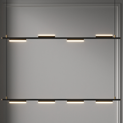  长条吊灯 办公灯su模型 