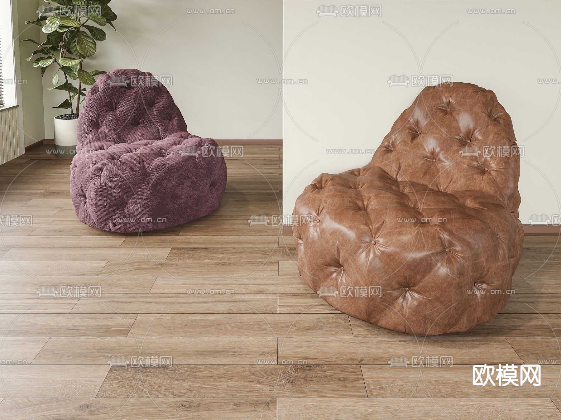 现代懒人沙发3d模型下载