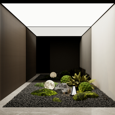  苔石造景 植物堆su模型 